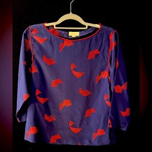 Ladies Vintage John Mever 3/4 Sleeve Pullover Blouse Size 12